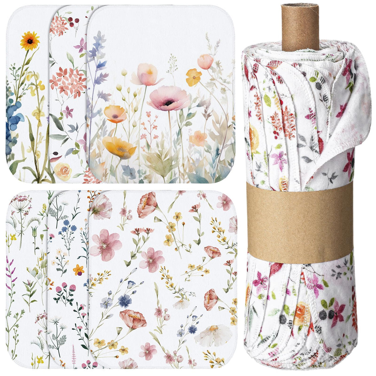 Noveread Wildflowers cleaning cloth drying dishes with absorbent cotton