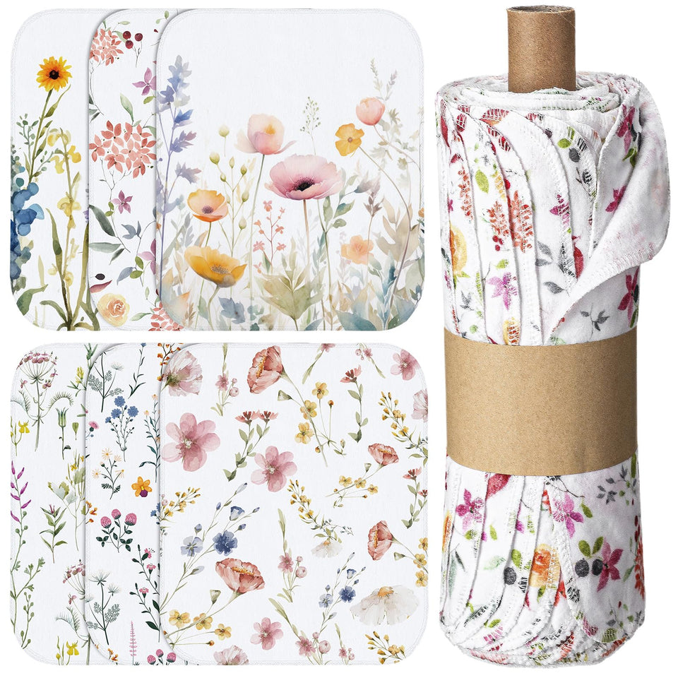 Noveread Wildflowers cleaning cloth drying dishes with absorbent cotton