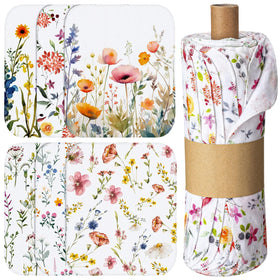 Noveread Wildflowers cleaning cloths on a paperboard tube, easy storage and quick drying