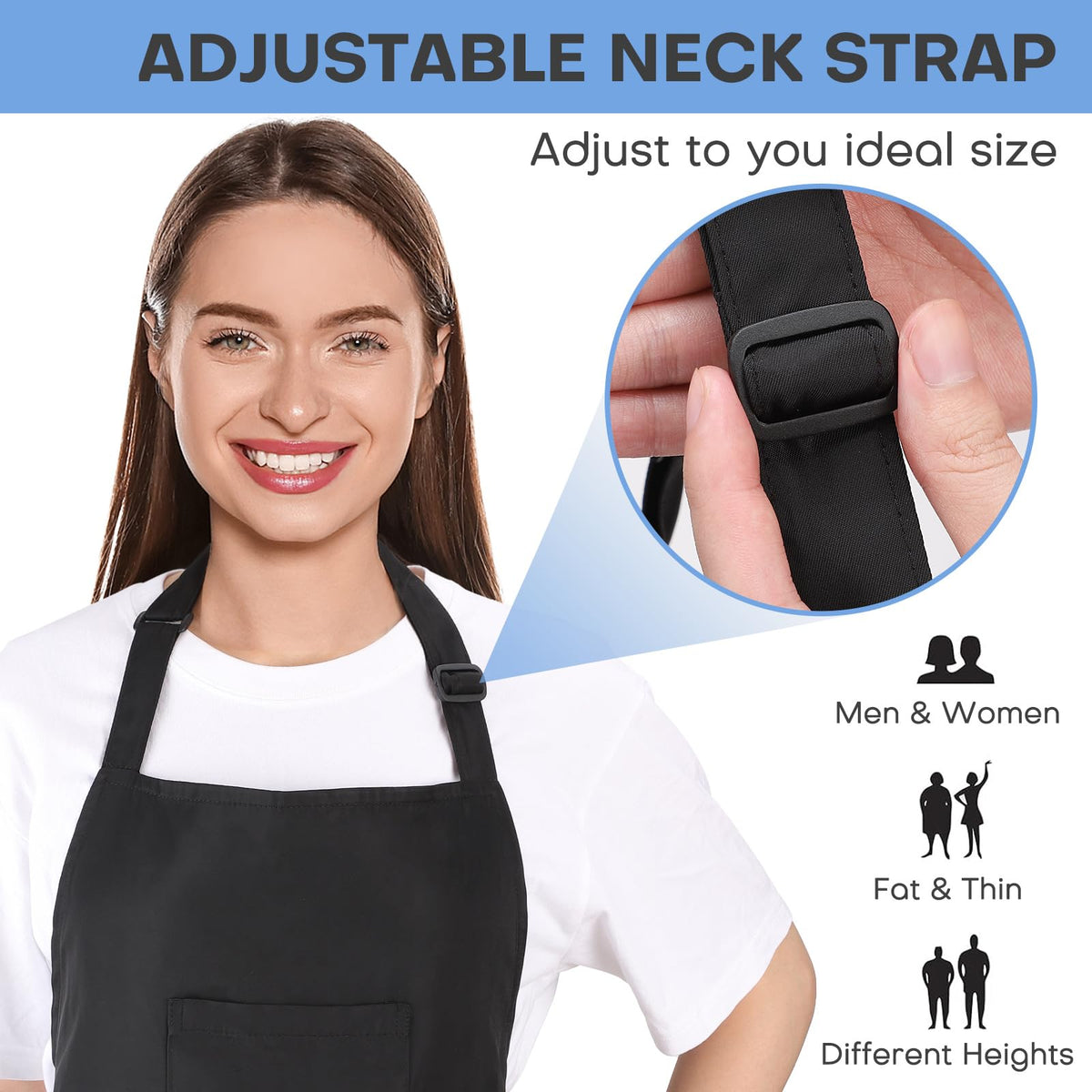 Noverlife salon apron with side ties for secure back adjustment.