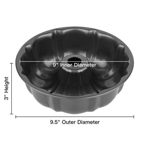 Novery buntz ring mold features a hollow center for uniform cake rise and classic shape.