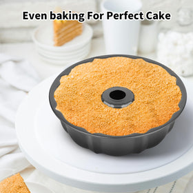 Novery non-stick coating ensures easy release and simple cleanup after rich pound cake.