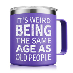 NOWWISH 14oz purple birthday mug with humorous message for women