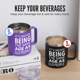 NOWWISH mug with sliding lid showing splash resistance for on-the-go use