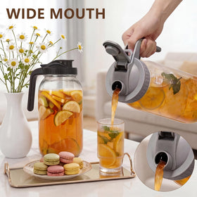 NOXKECION 64-ounce mason jar pitcher for batch cold brew and iced tea
