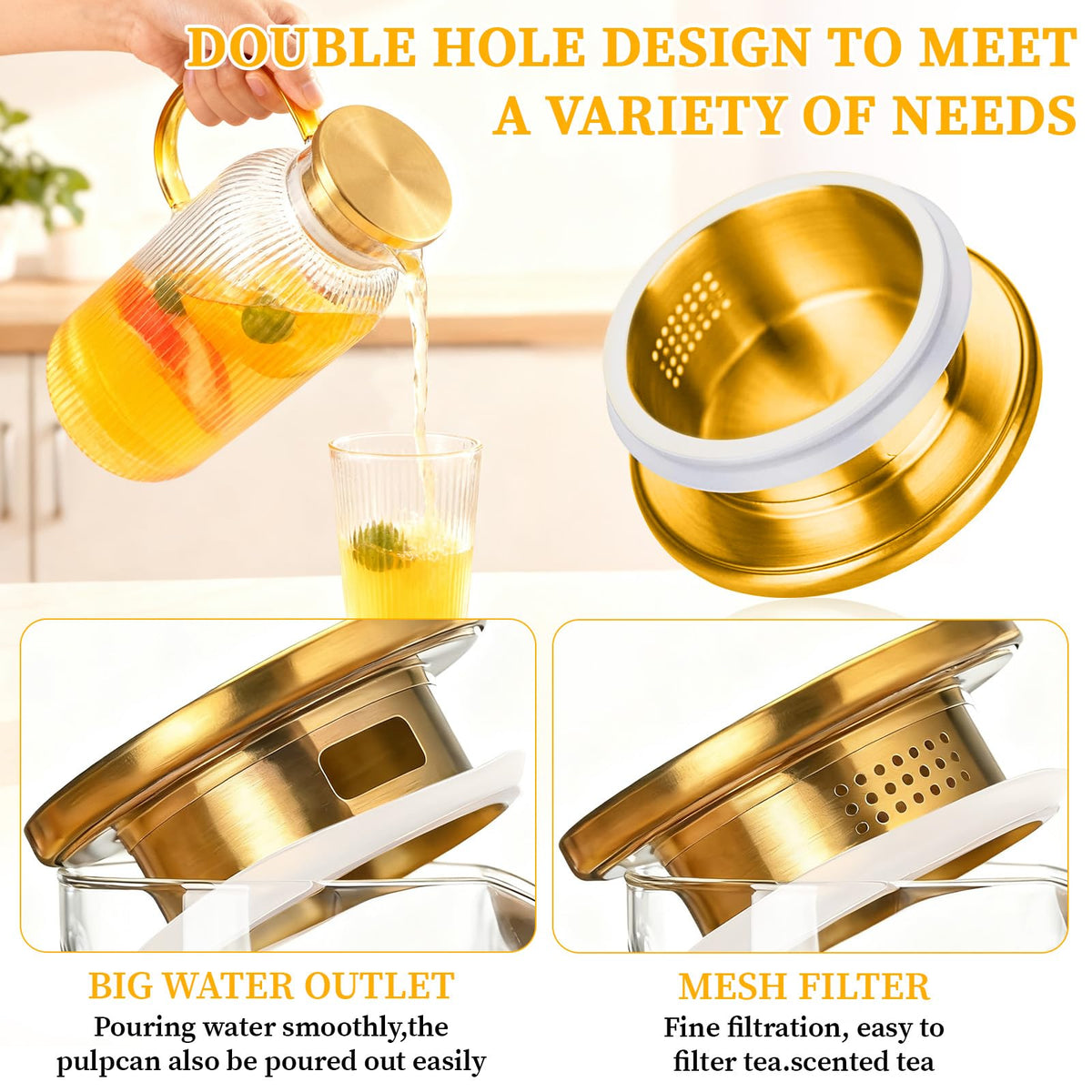 NOXKECION borosilicate glass pitcher rated for hot and cold use