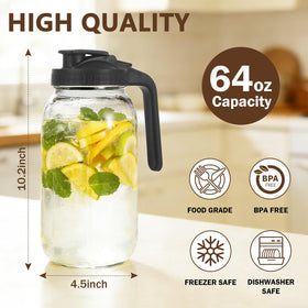 NOXKECION wide-mouth pitcher with lid for easy fruit and ice loading