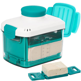 NOYA tofu press dial showing controlled water removal for even texture