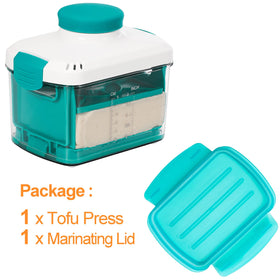 NOYA marinating lid keeps tofu isolated while marinating in the fridge