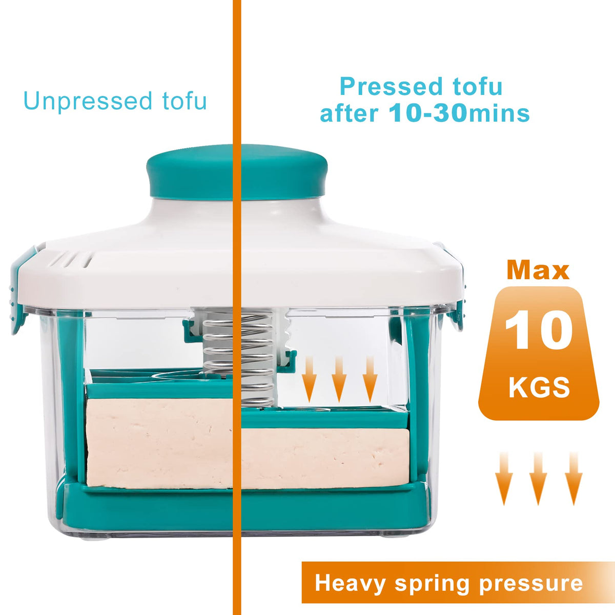 NOYA tofu press pour spout for draining water without lifting the lid