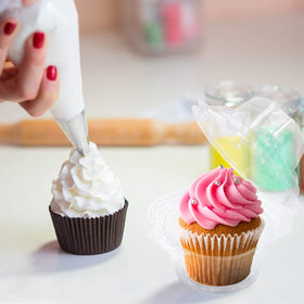 NPLUX multi use containers shown with assorted desserts for gifting or events.