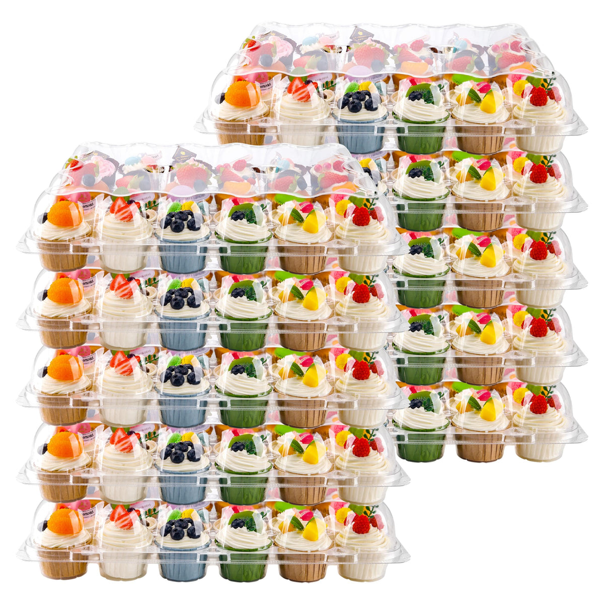 NPLUX cupcake box open with separate compartments for easy grabbing