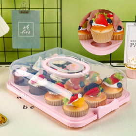 NPLUX 3-in-1 cake carrier with removable tray for versatile dessert prep.