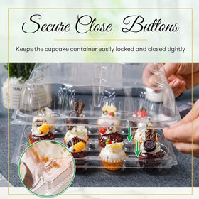 NPLUX BPA-free PET plastic cupcake box for safe, reusable use.