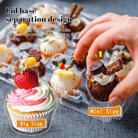 NPLUX clear compartments showcase each cupcake while preventing frosting contact.