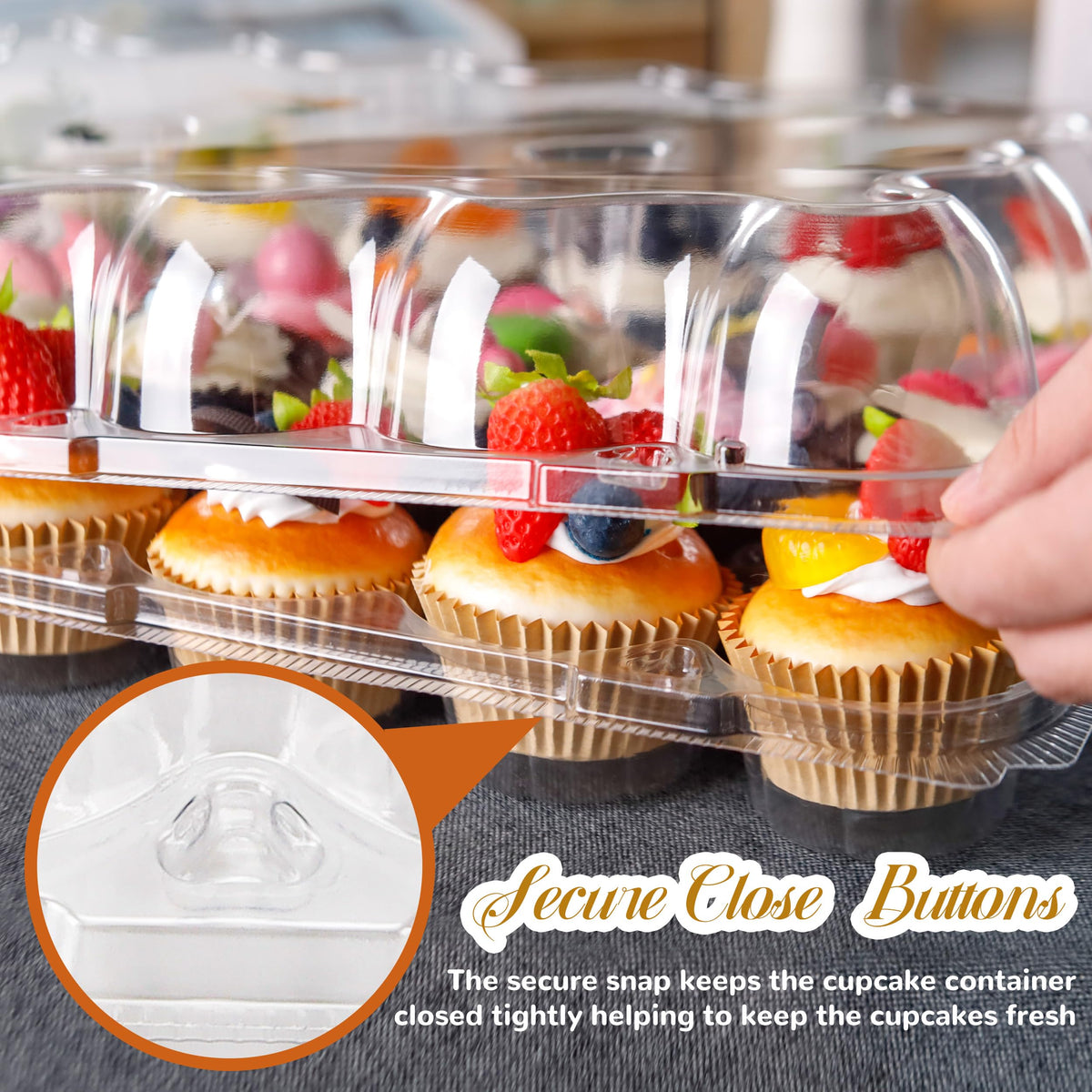 NPLUX clear plastic cupcake box highlights show-through pastry display