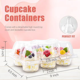 NPLUX 6-count compartments display each cupcake neatly for an appealing presentation.