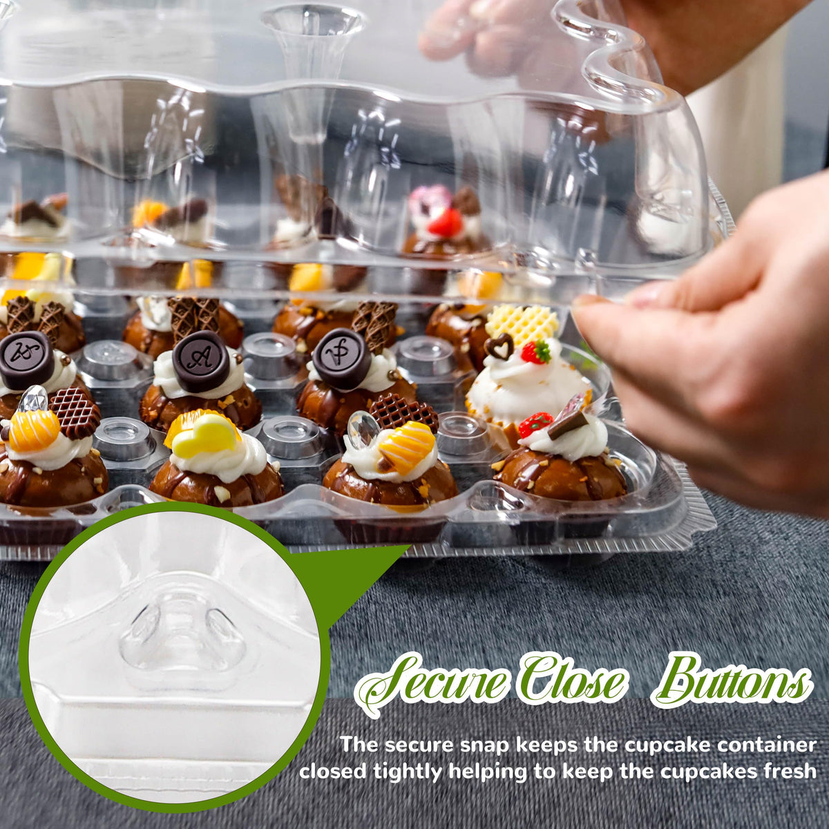 NPLUX clear BPA-free PET cupcake boxes protect freshness