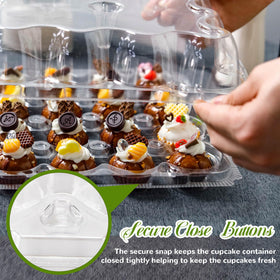 NPLUX clear BPA-free PET cupcake boxes protect freshness