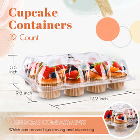 Clear NPLUX cupcake box displaying decorated cupcakes neatly