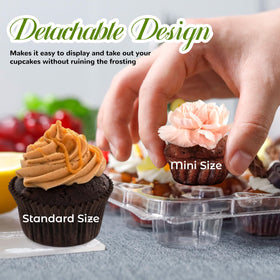 NPLUX cupcake box with lid supports secure lid brackets for travel
