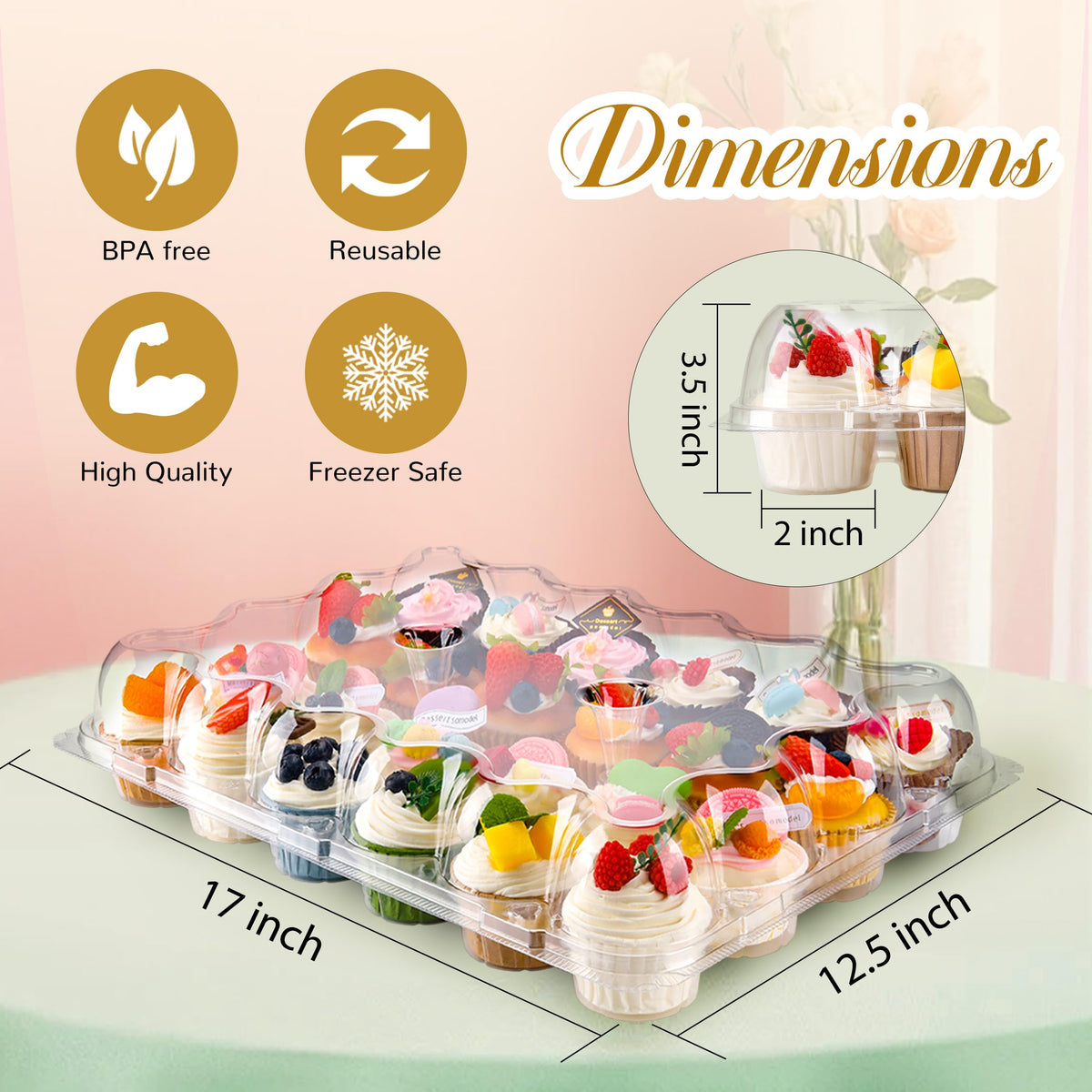 NPLUX stackable cupcake boxes demonstrating space-saving transport