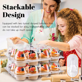 NPLUX clear display boxes showcase cupcakes at counter displays