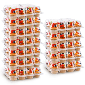 NPLUX cupcake containers with tall dome lids secure for easy transport