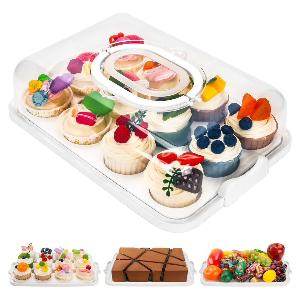 NPLUX cupcake containers with lid for secure dessert transport.
