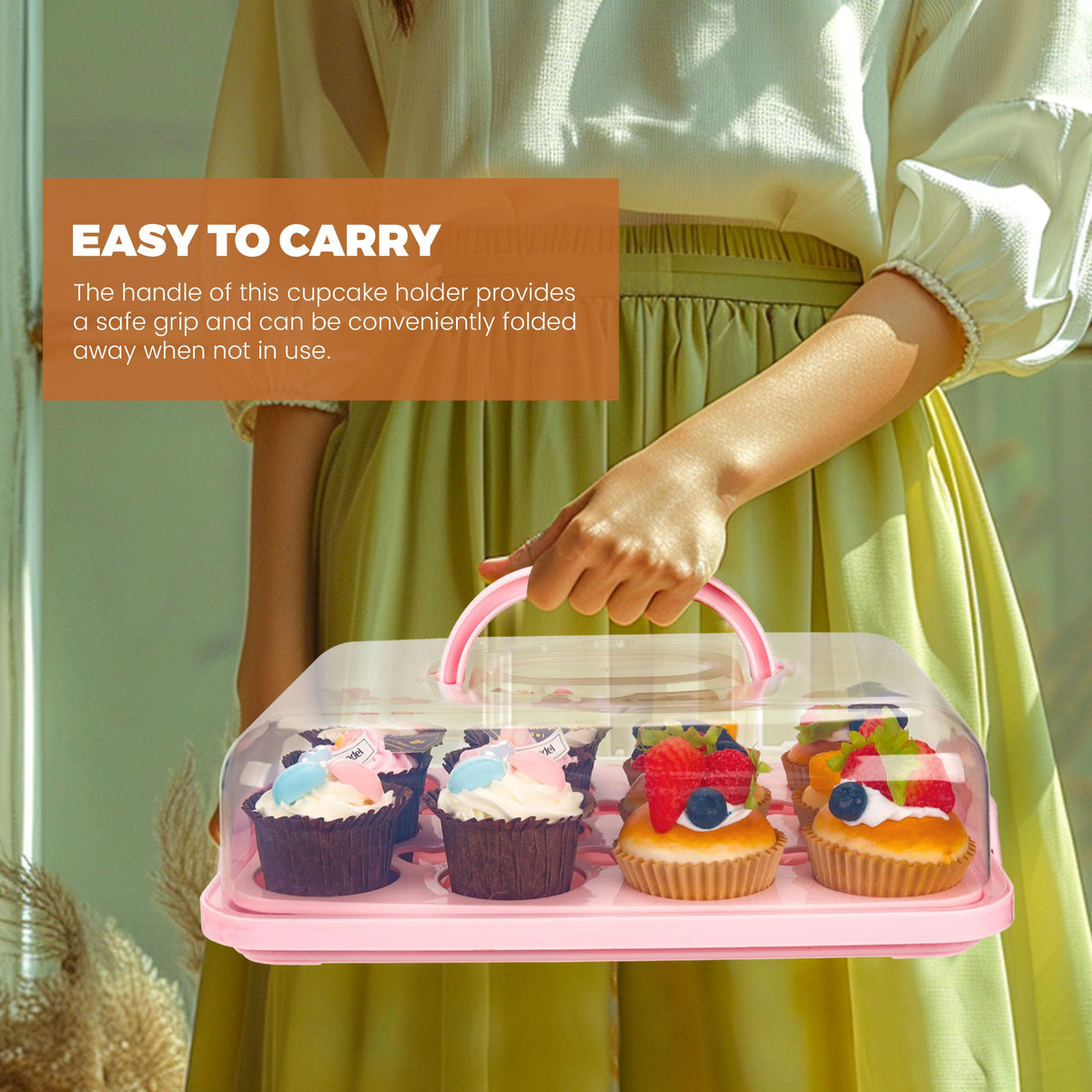 NPLUX dishwasher-safe cake carrier for quick cleanup after events.