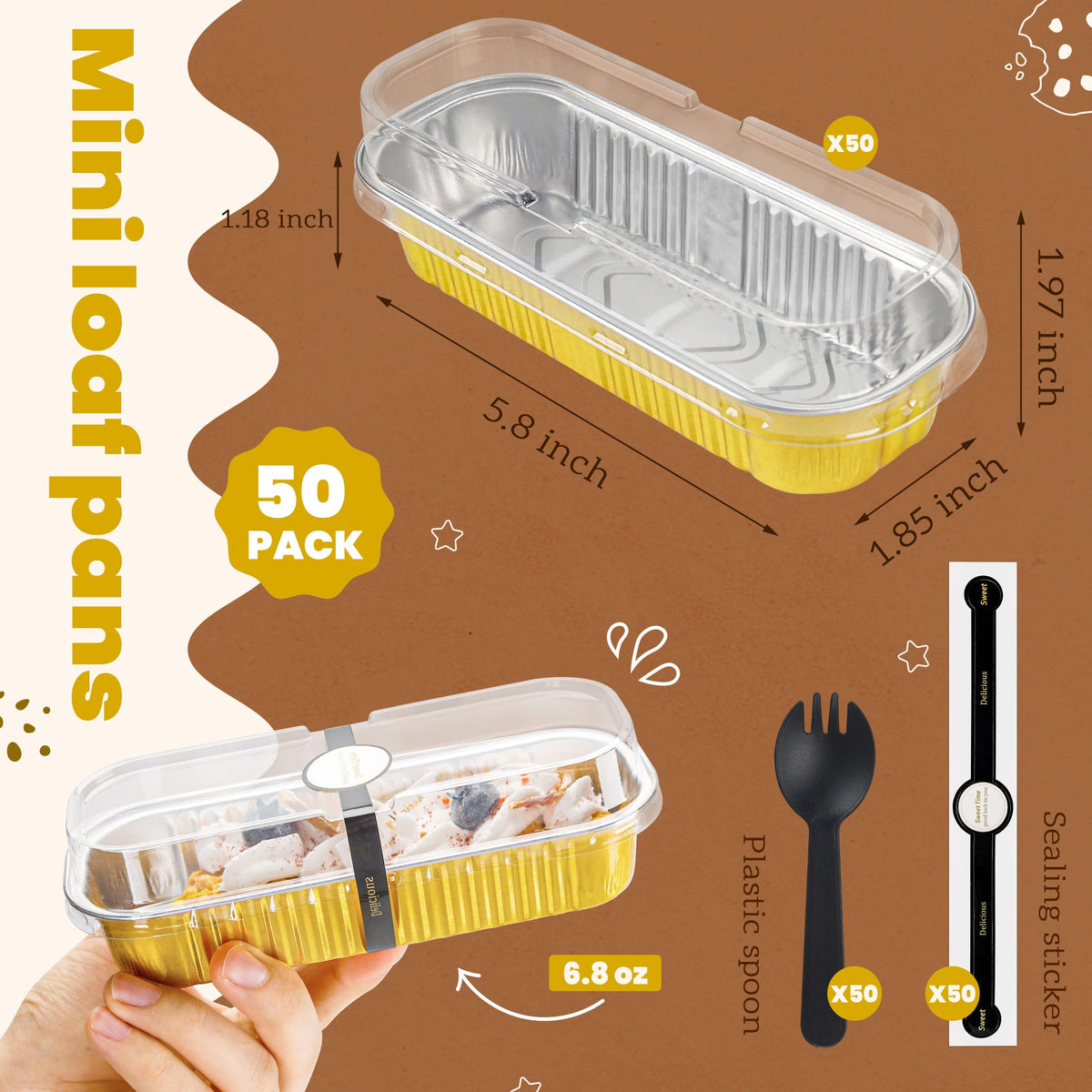 NPLUX gold aluminum foil pans present desserts stylishly at events.