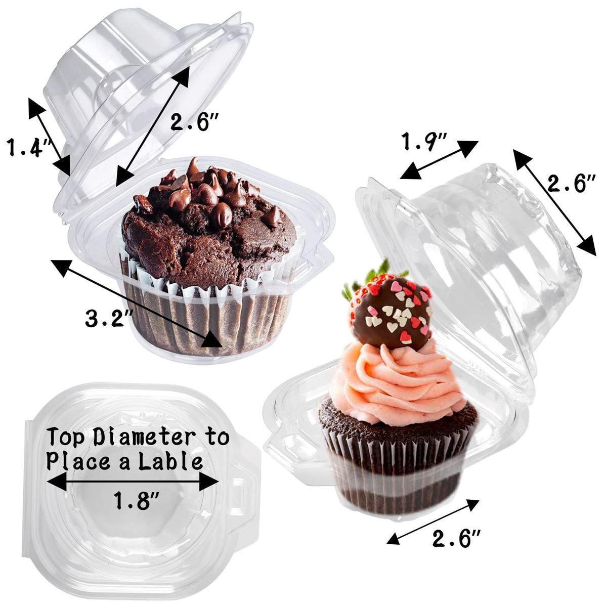 NPLUX locking design cupcake holder showcasing easy open, close lid.