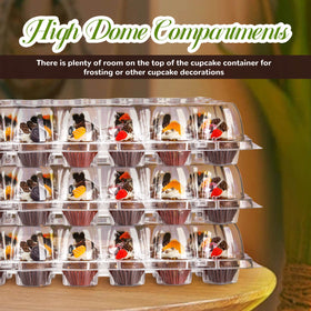 NPLUX mini cupcake containers with tall dome lids for frosting clearance