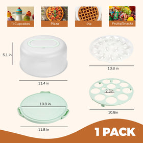NPLUX round cake holder with lid highlights a clear dome keeping treats protected.