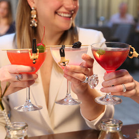 NPW Drinking Buddies muscled markers enhance glassware at celebrations