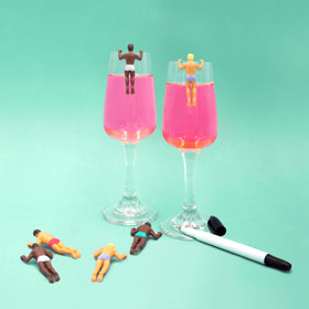 NPW Drinking Buddies attach to stemware to prevent mix-ups.