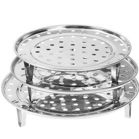NRDBEEEC round steaming rack with three legs for stable heating.
