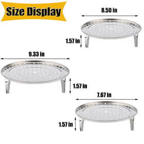 NRDBEEEC round steaming rack fits 8.5 inch pots for canning.
