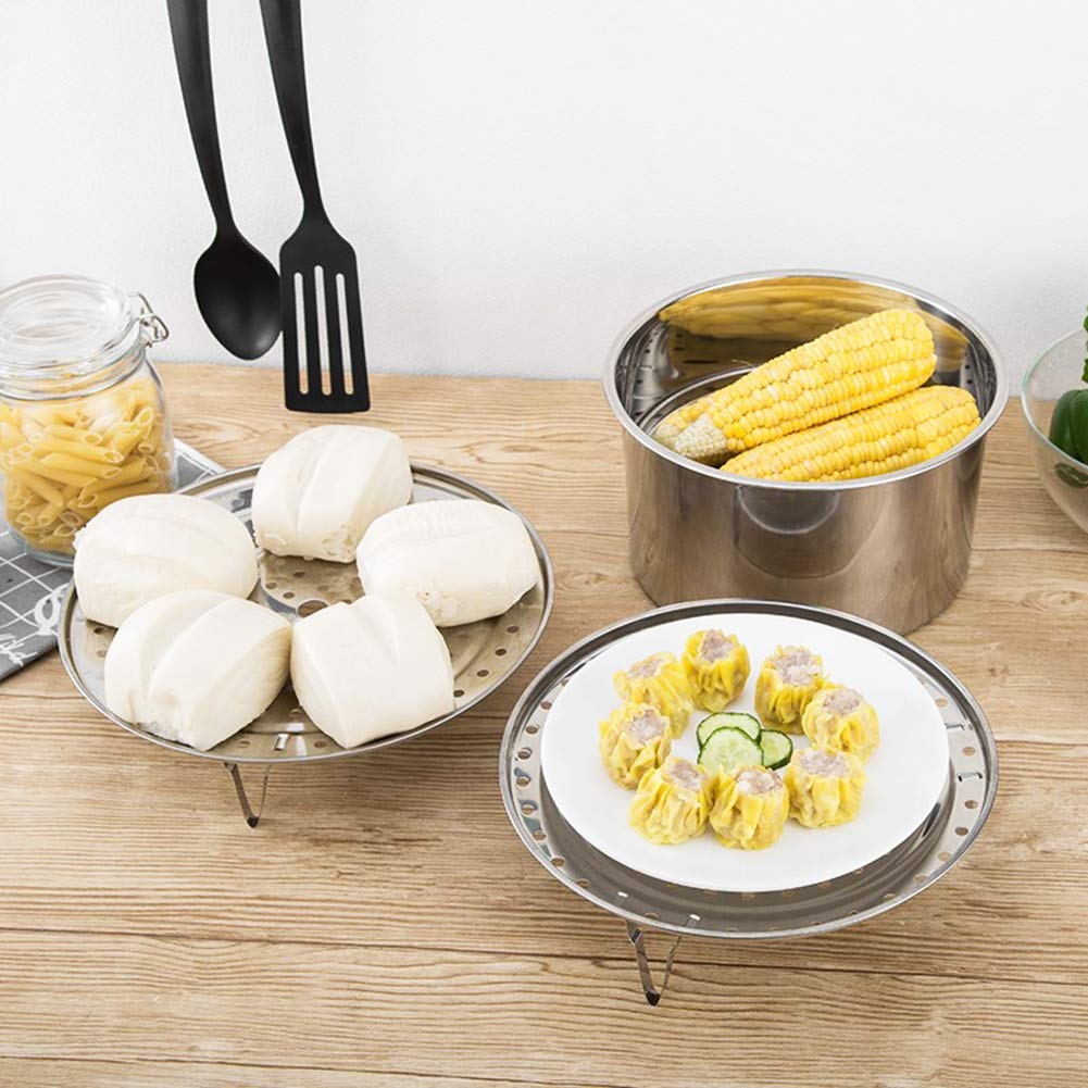 NRDBEEEC three-pack steaming rack set enables layered canning.