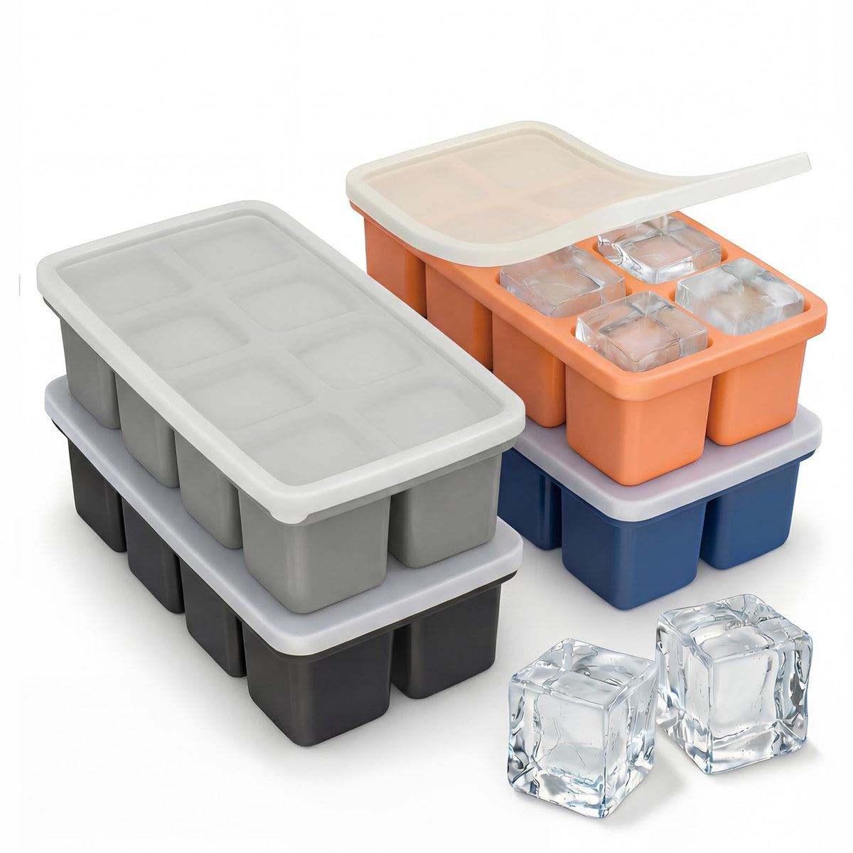 NRTBAI 4-pack with lid yields 2-inch cubes for whiskey.