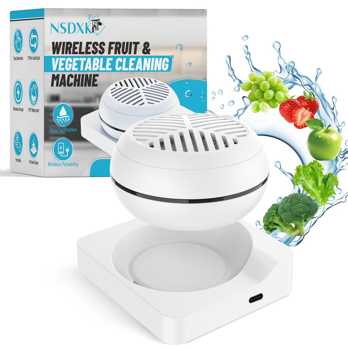 NSDXK fruit-vegetable washing device cleans surface residues for fresher produce