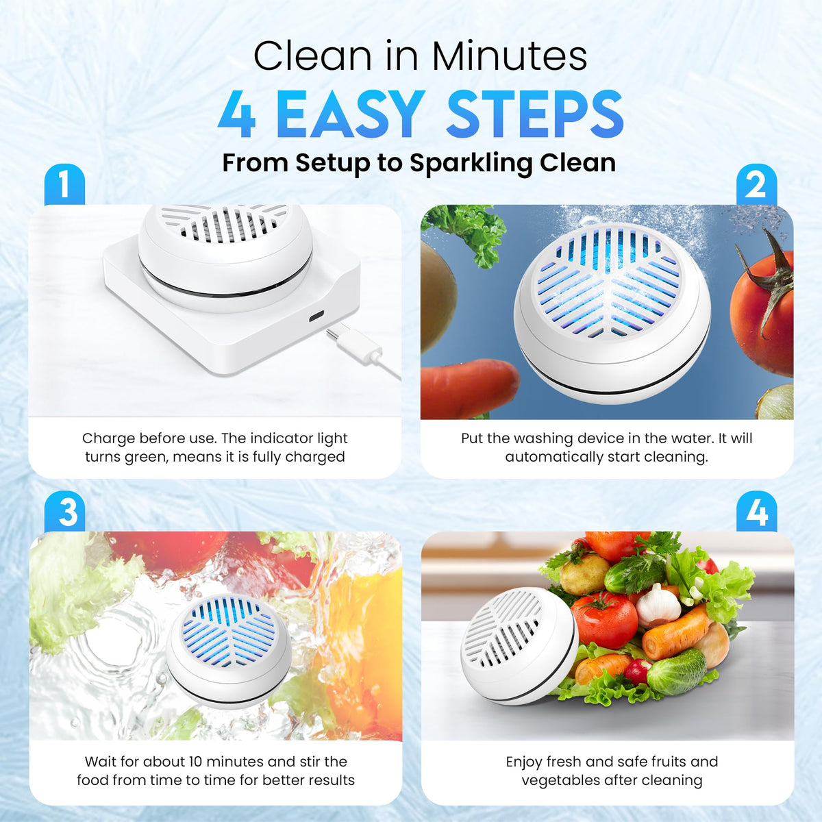 NSDXK travel-friendly cleaner fits in a bag for fresh produce anywhere