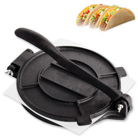NSIRONS cast-iron tortilla press 12-inch with foldable handle for durable home use