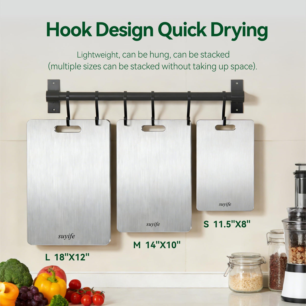 NSLLL dishwasher-safe cutting boards displayed for easy cleanup