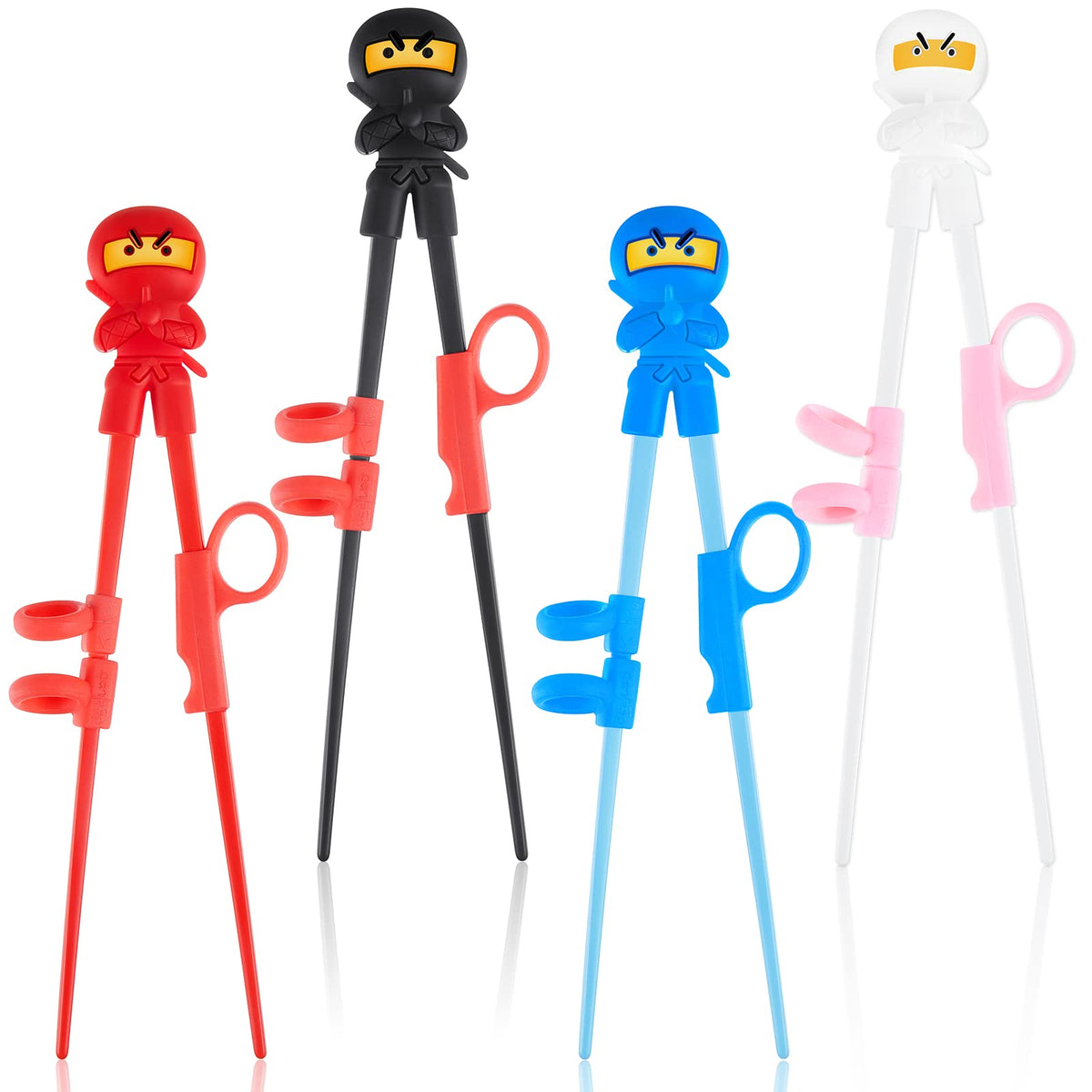 Nuanchu ninja training chopsticks for kids with 4 pairs to practice grip safely.