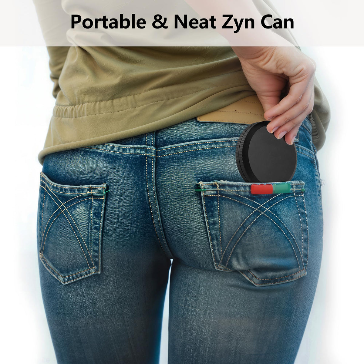 NuBonsey Slim Metal Zyn Container airtight seal demonstrating odor control.