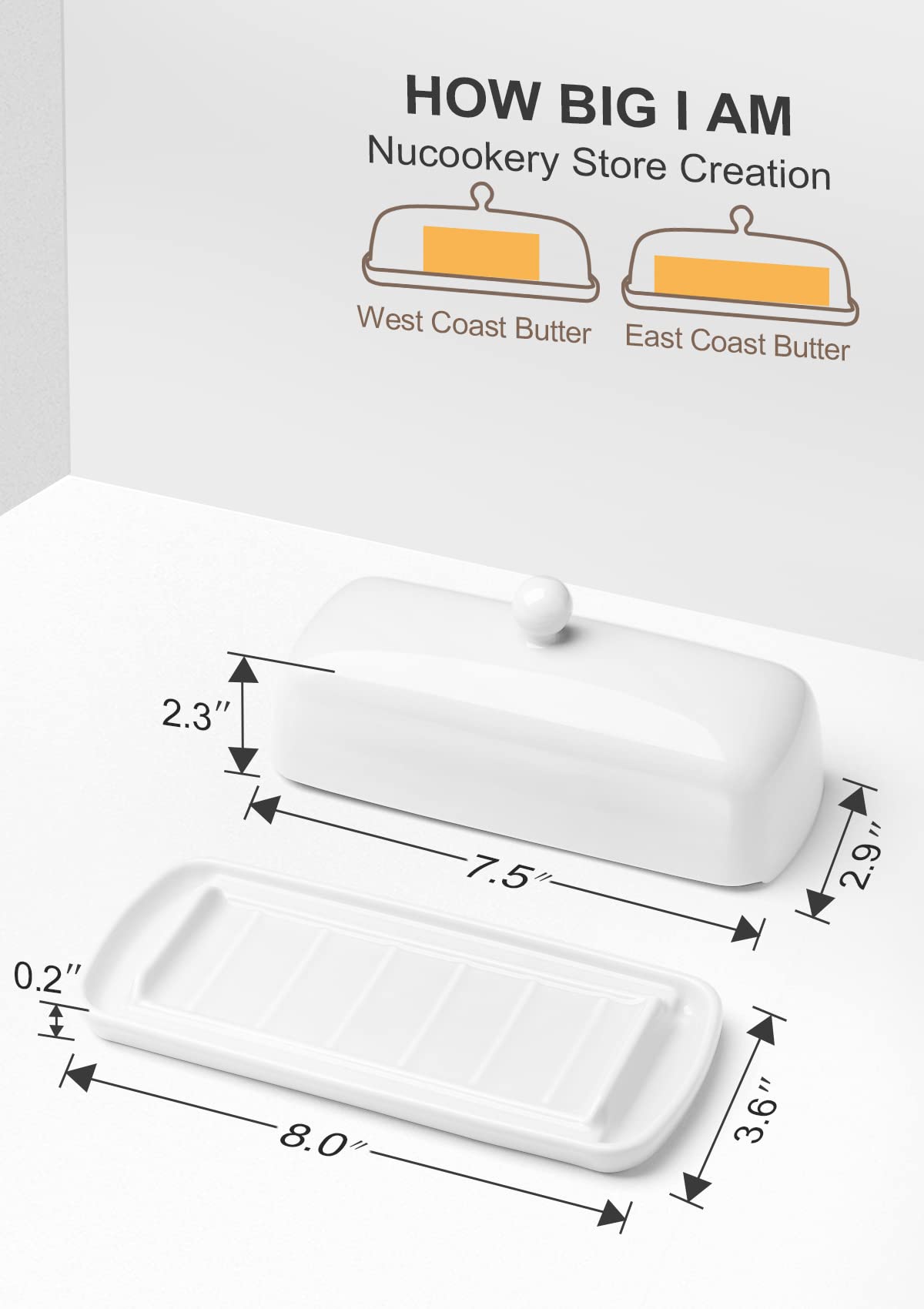 Nucookery butter dish knife scrape plate helps clean the blade after scooping.