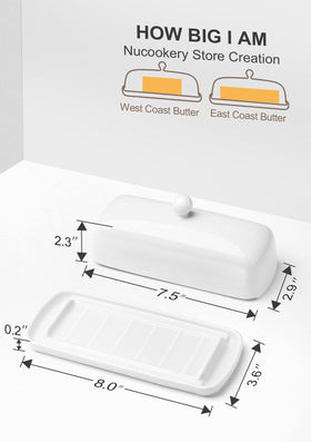 Nucookery butter dish knife scrape plate helps clean the blade after scooping.