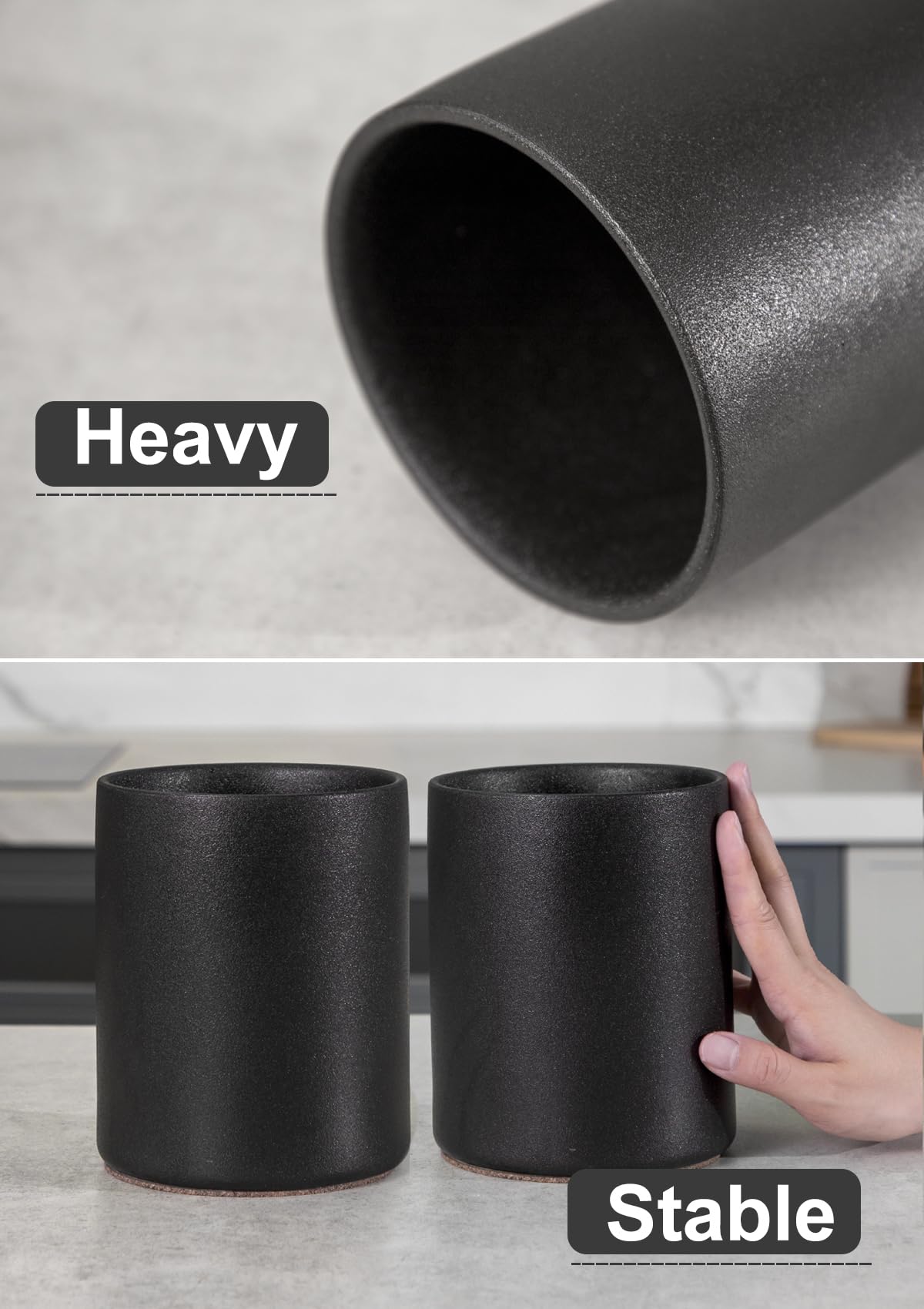 Nucookery ceramic holder filled with utensils for easy reach.