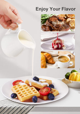 Nucookery compact cream pitcher storing neatly in kitchen cabinets